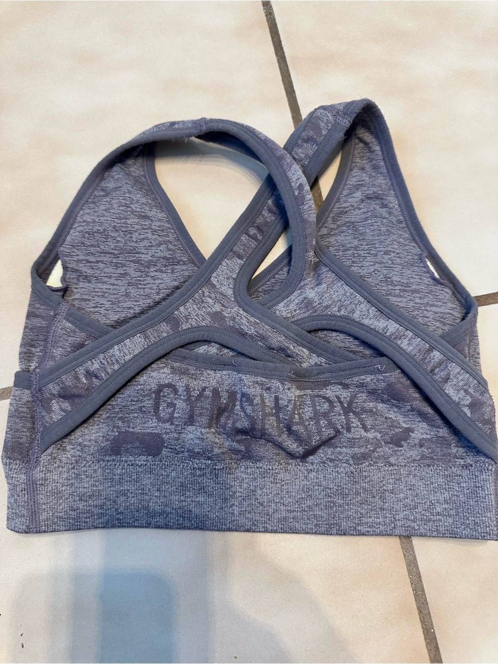 Gymshark Seamless Racerback Sports Bra - Heather Blue Gray